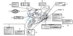 CBR600RR drawing CAUTION LABEL