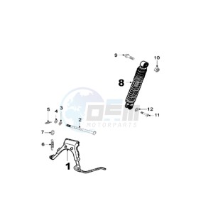 LUDIX 10 V ONE drawing REAR SHOCK AND STAND