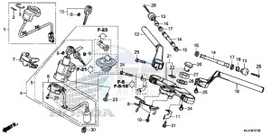 CBR500RF CBR500R UK - (E) drawing HANDLE PIPE/ TOP BRIDGE