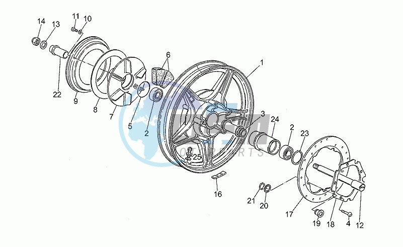 Rear wheel, alloy