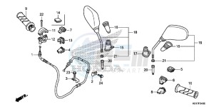 SH125D SH125i UK - (E) drawing SWITCH/ CABLE/ MIRROR