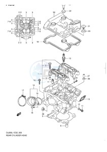 DL 650 V-STROM EU-UK drawing REAR CYLINDER HEAD