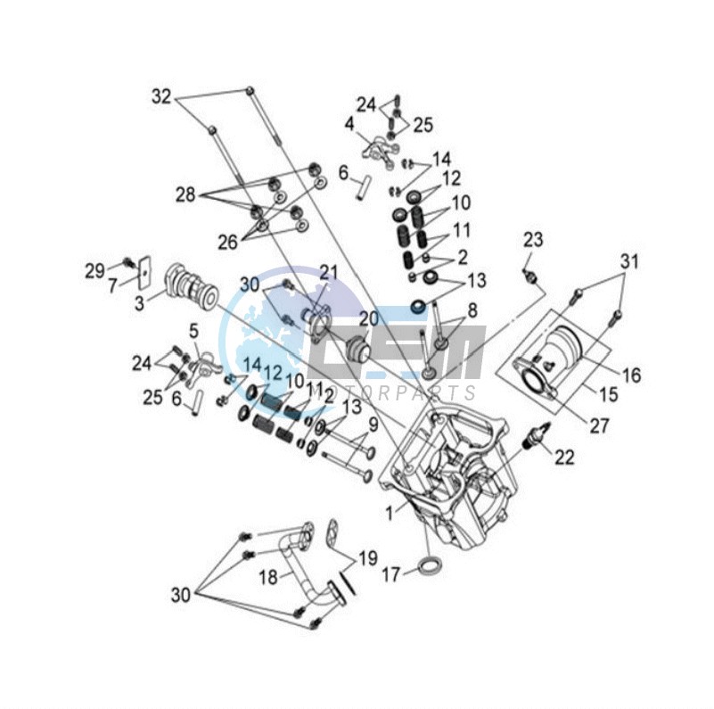 CYLINDER HEAD CPL   / THERMOSTAT