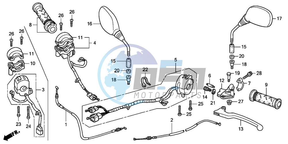 HANDLE LEVER/SWITCH/CABLE (CBR125RW7)