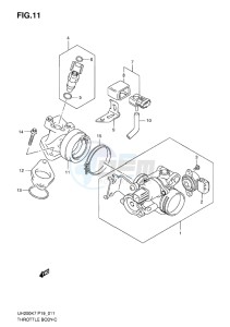 UH200 BURGMAN EU-UK drawing THROTTLE BODY