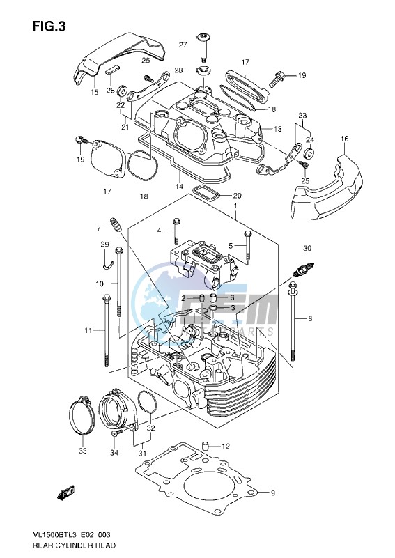 REAR CYLINDER HEAD