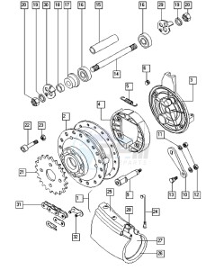 PACK-R_25-45kmh_K4-K7 50 K4-K7 drawing Rear wheel-alu