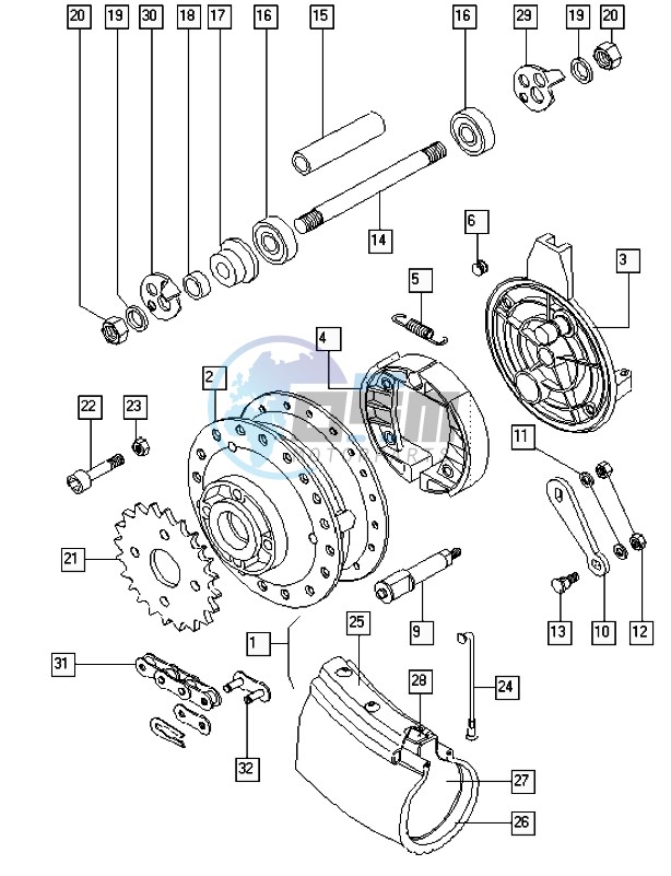 Rear wheel-alu