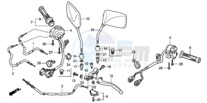 CBF600N drawing HANDLE LEVER/SWITCH/CABLE (CBF600S8/SA8/N8/NA8)