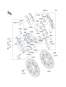 ZX 600 J [ZZR600] (J4) J4 drawing FRONT BRAKE