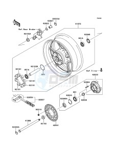 Z1000SX ZX1000GCF FR GB XX (EU ME A(FRICA) drawing Rear Hub