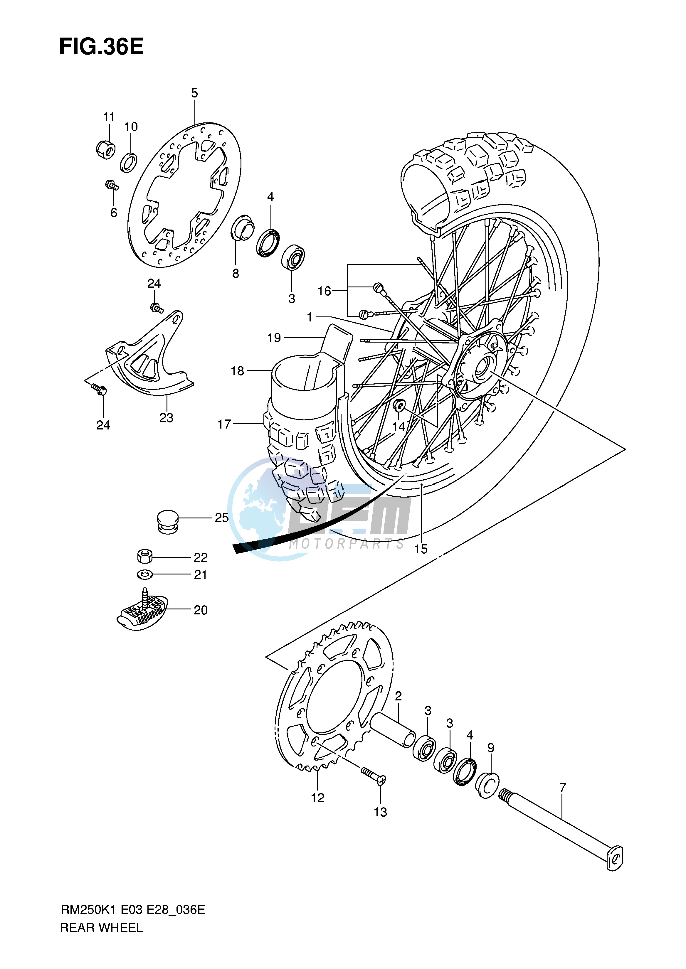 REAR WHEEL (RM250ZK6)