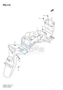 DL650 (E2) V-Strom drawing REAR FENDER (DL650UEL1 E19)