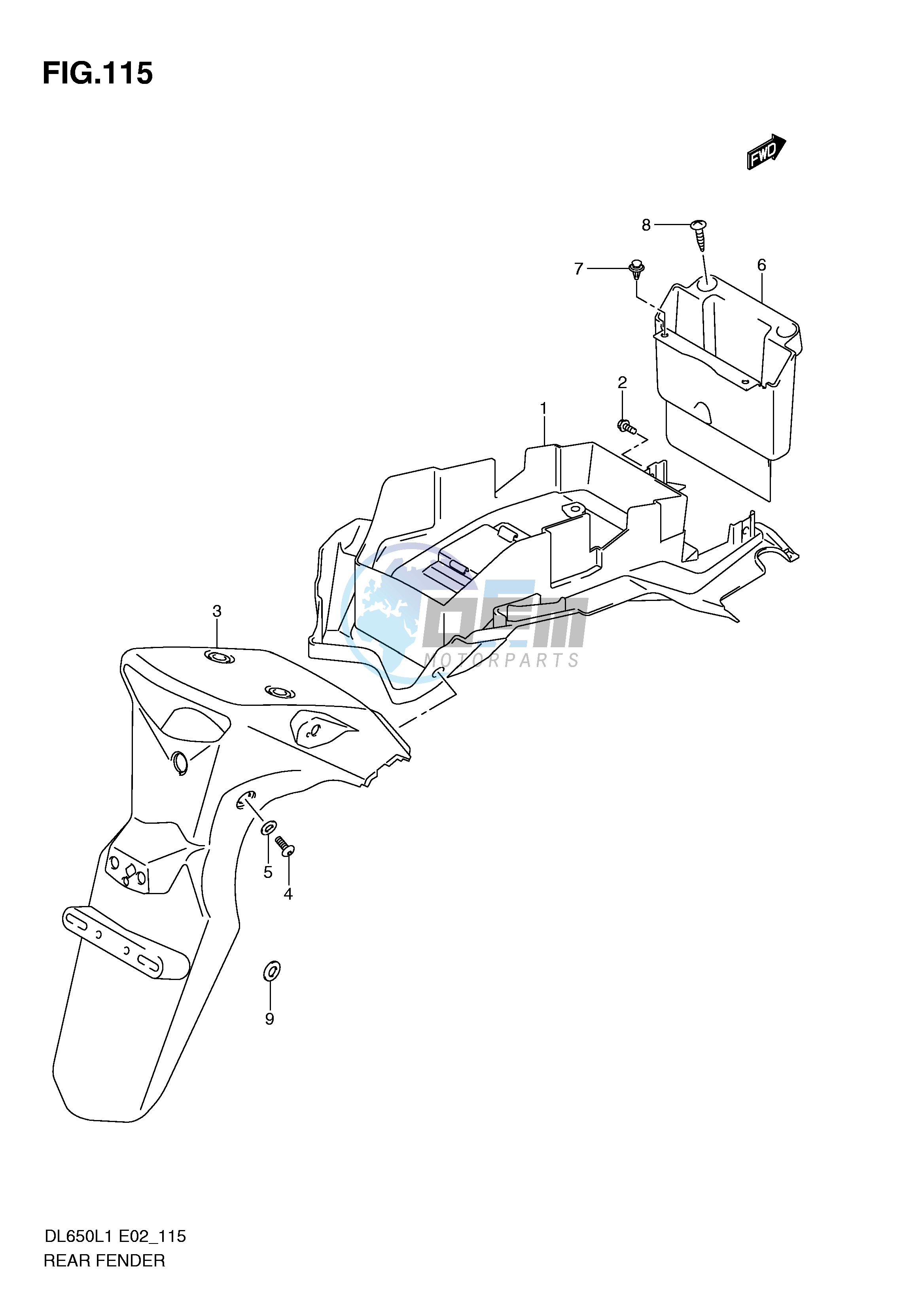 REAR FENDER (DL650UEL1 E19)