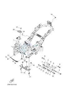 YPR125R XMAX 125 EVOLIS 125 (2DM3 2DM3) drawing FRAME