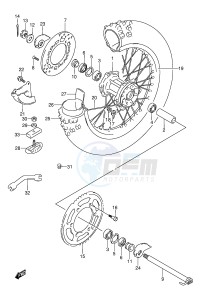 RMX250 (E1) drawing REAR WHEEL (MODEL K L M)