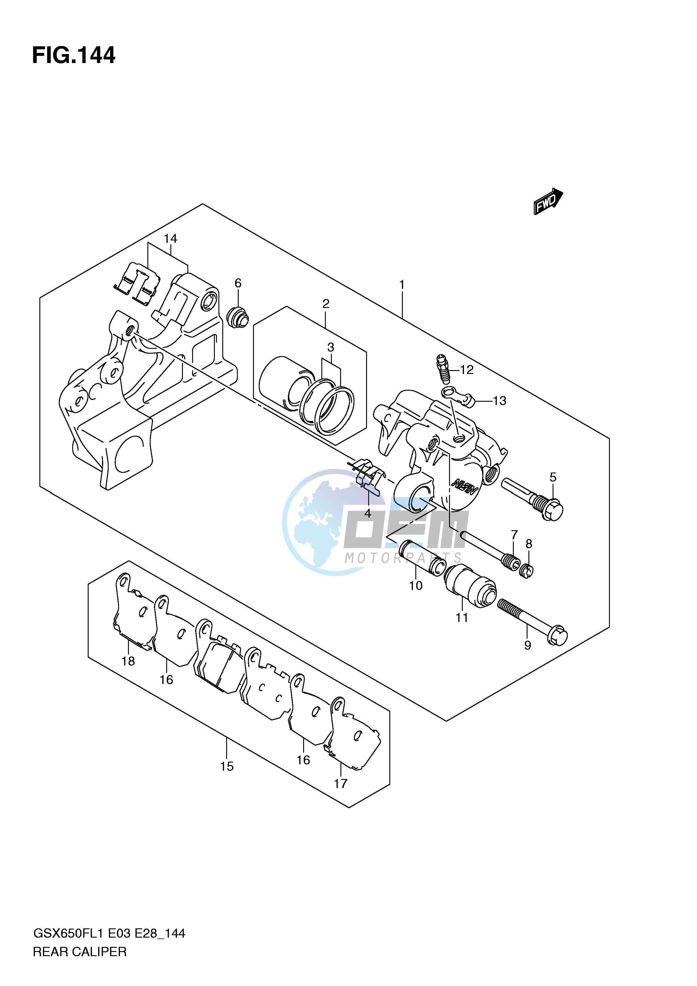 REAR CALIPER (GSX650FAL1 E33)