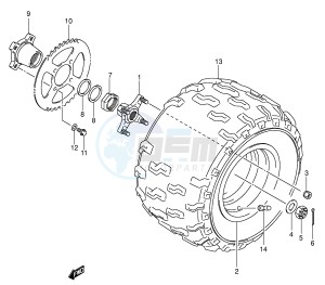 LT-Z400 (E19) drawing LEFT REAR WHEEL (MODEL K4)