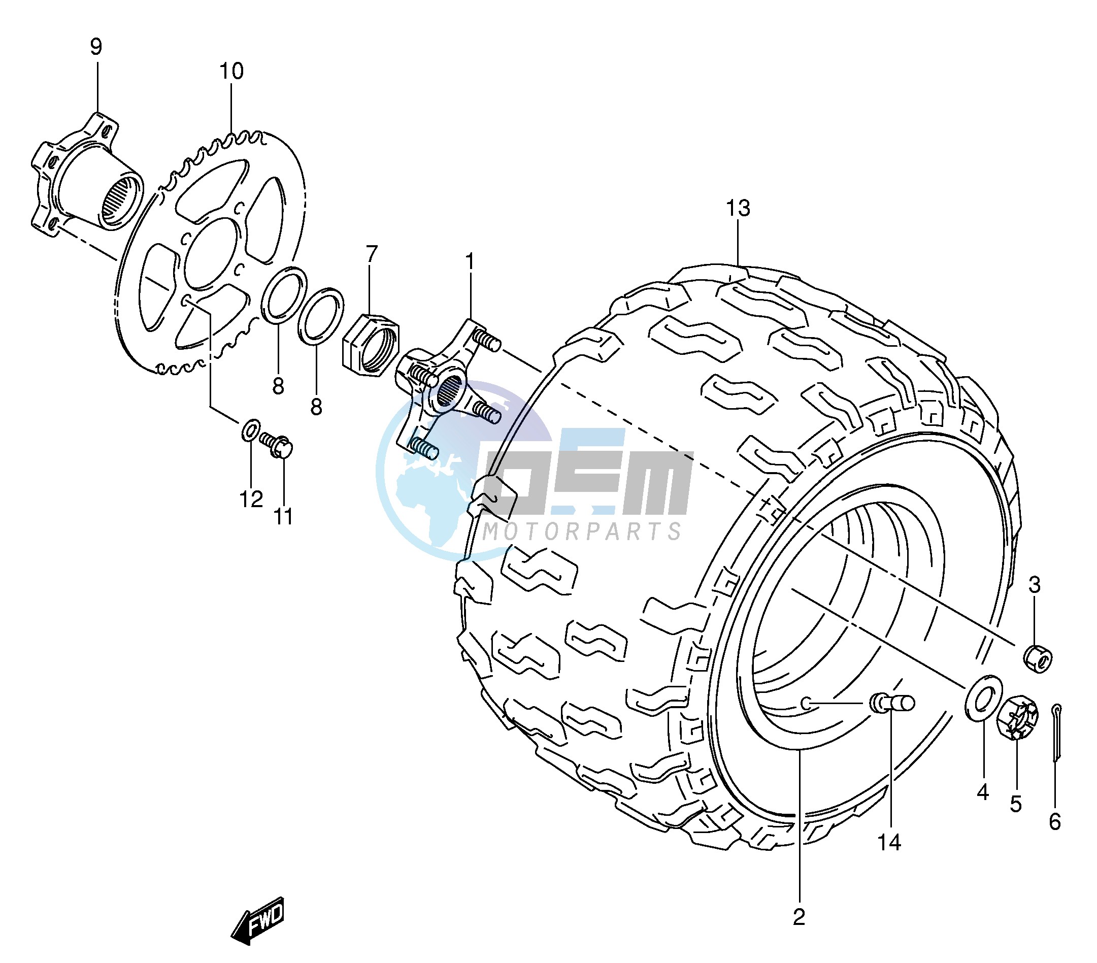 LEFT REAR WHEEL (MODEL K4)