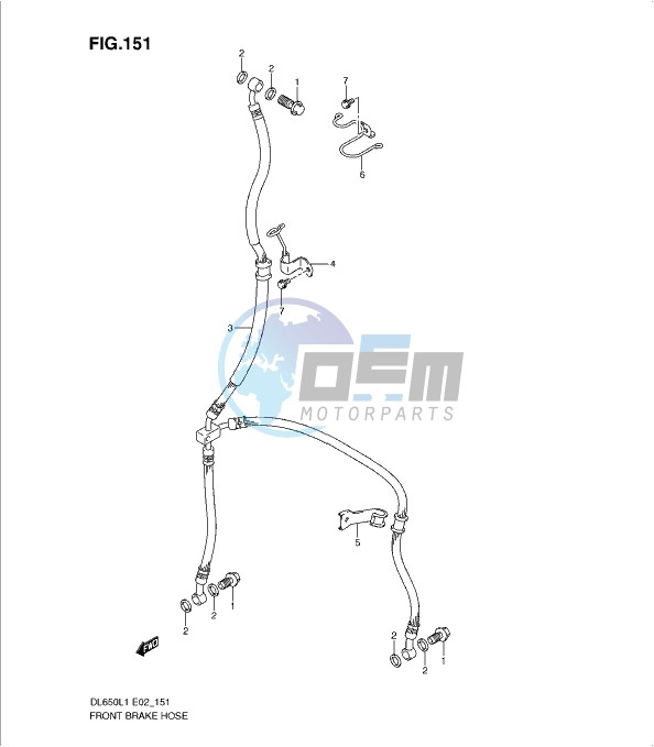 FRONT BRAKE HOSE (DL650L1 E19)