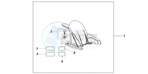 CB600FA39 UK - (E / ABS MKH ST) drawing HUGGER PEARL PEARL COOL WHITE