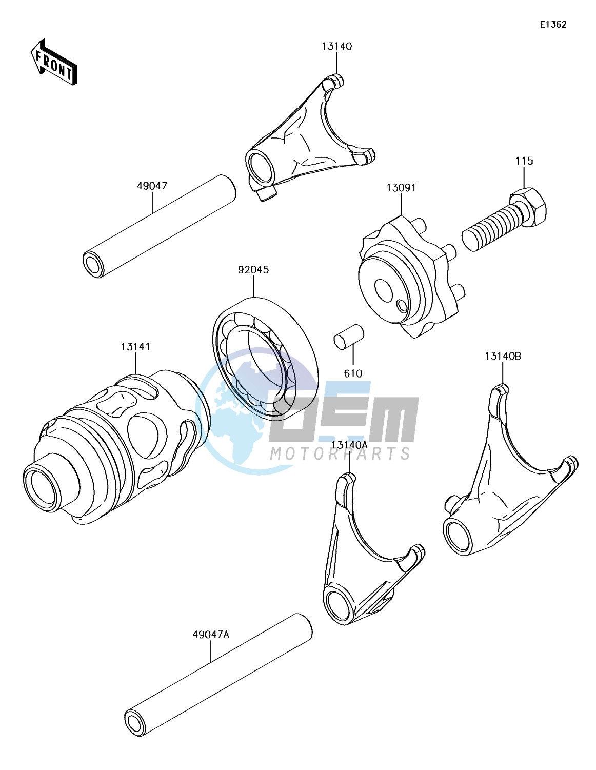 Gear Change Drum/Shift Fork(s)