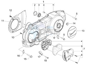 GTS 300 ie Super (EMEA, APAC) (AU, HK, IN, IT, J, SG, TW, UK) drawing Crankcase cover - Crankcase cooling