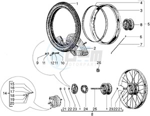 Ciao 50 Euro 1 drawing Front wheel (25 Kmh version)