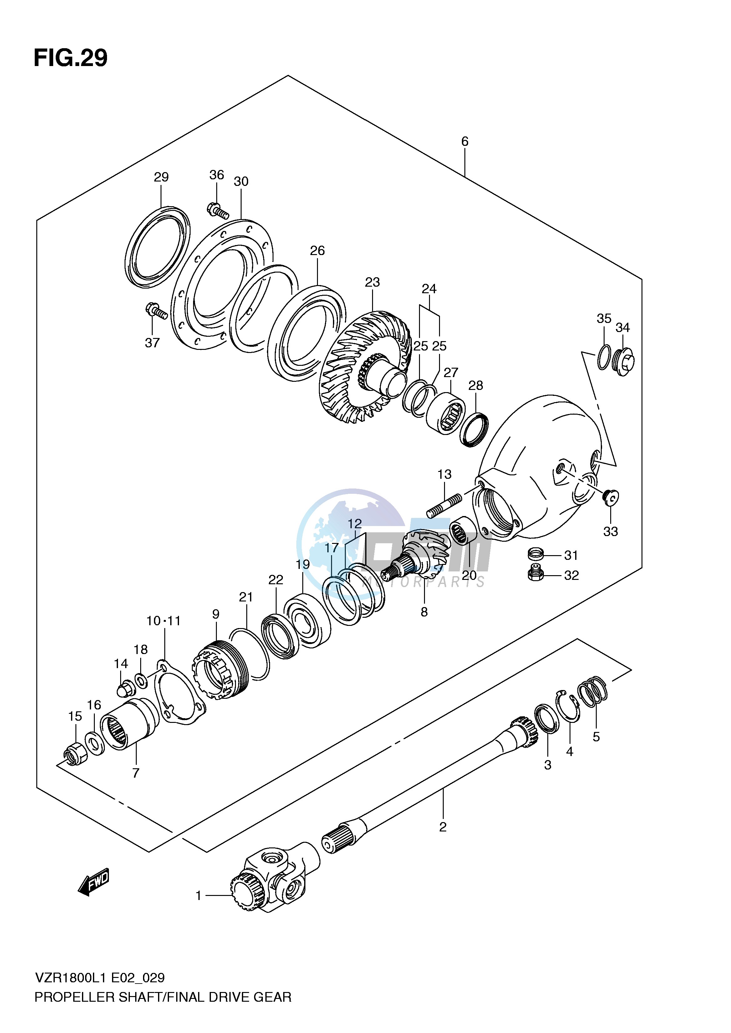 PROPELLER SHAFT FINAL DRIVE GEAR (VZR1800L1 E51)