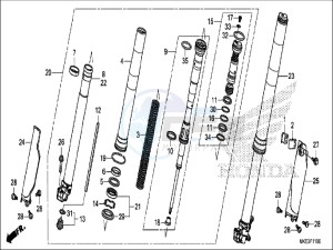 CRF450RH Europe Direct - (ED) drawing FRONT FORK