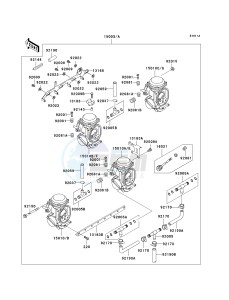 ZX 1100 D [NINJA ZX-11] (D1-D3) [NINJA ZX-11] drawing CARBURETOR -- ZX1100-D2_D3- -