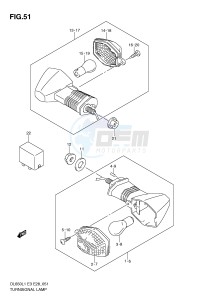 DL650 (E3) V-Strom drawing TURNSIGNAL LAMP