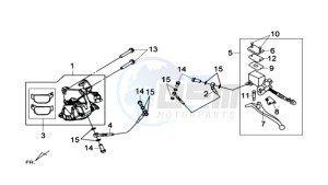 MAXSYM 600 I ABS EXECUTIVE EURO4 L7 drawing REAR BRAKE CALIPER /  BRAKE LEVER