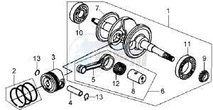 MIO 100 drawing CRANKSHAFT / PISTON / PISTON RING