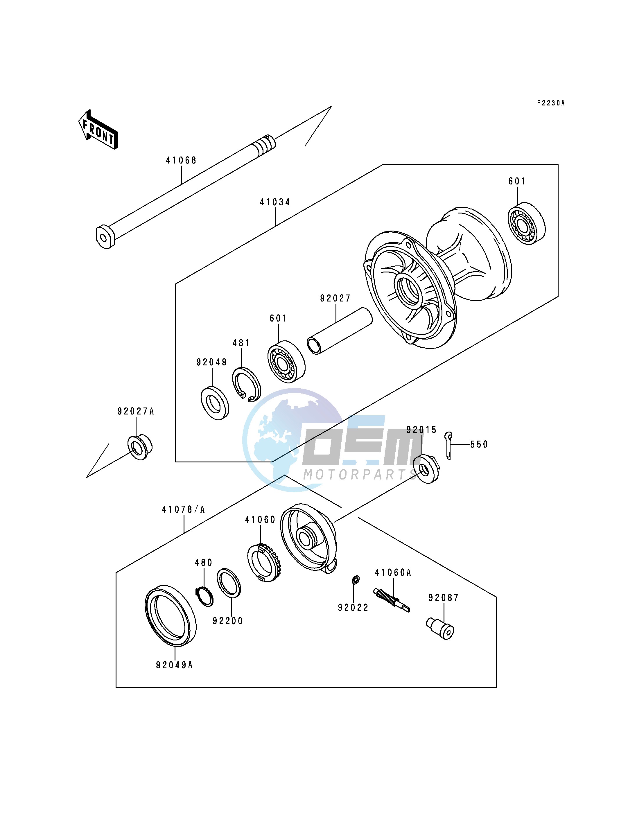 FRONT HUB-- KDX200-E5_E6- -