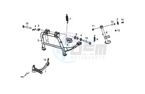 FIDDLE III 50 L4-L6 drawing CENTRAL STAND -SIDE STAND- KICKSTARTER PEDAL