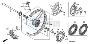 CRF250R9 Europe Direct - (ED / CMF) drawing FRONT WHEEL