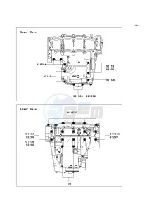 ZX 600 N [ZX-6RR] (N1) N1 drawing CRANKCASE BOLT PATTERN