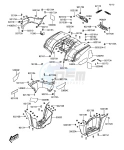 BRUTE FORCE 300 KVF300CGF EU drawing Rear Fender(s)