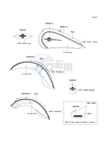 VN 900 D[VULCAN 900 CLASSIC LT] (6F-9F) D7F drawing DECALS-- RED_TITANIUM- --- D7F- -