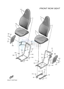 YXF850ES YXF85WPSJ WOLVERINE X (BG4A) drawing SEAT