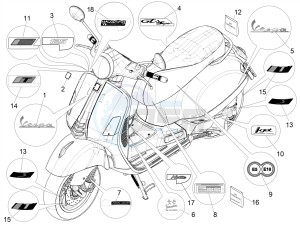 GTS 125 E4 ABS 4T SUPER (EMEA) drawing Plates - Emblems