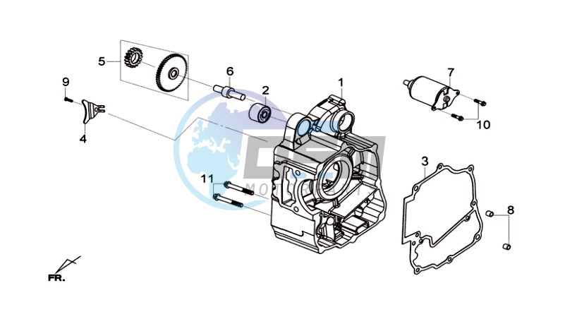 CRANKCASE RIGHT / START MOTOR