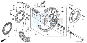 CRF250XB CRF250X ED drawing REAR WHEEL