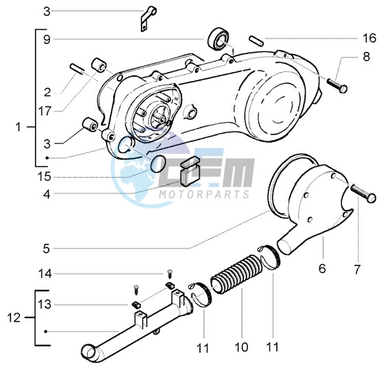 Transmission cover - Belt cooling tube