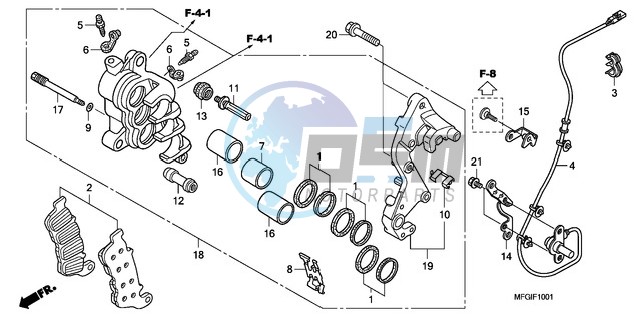 R. FRONT BRAKE CALIPER (CB600FA/FA3)