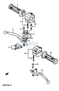 GSX-R1100 (K-L) drawing HANDLE SWITCH