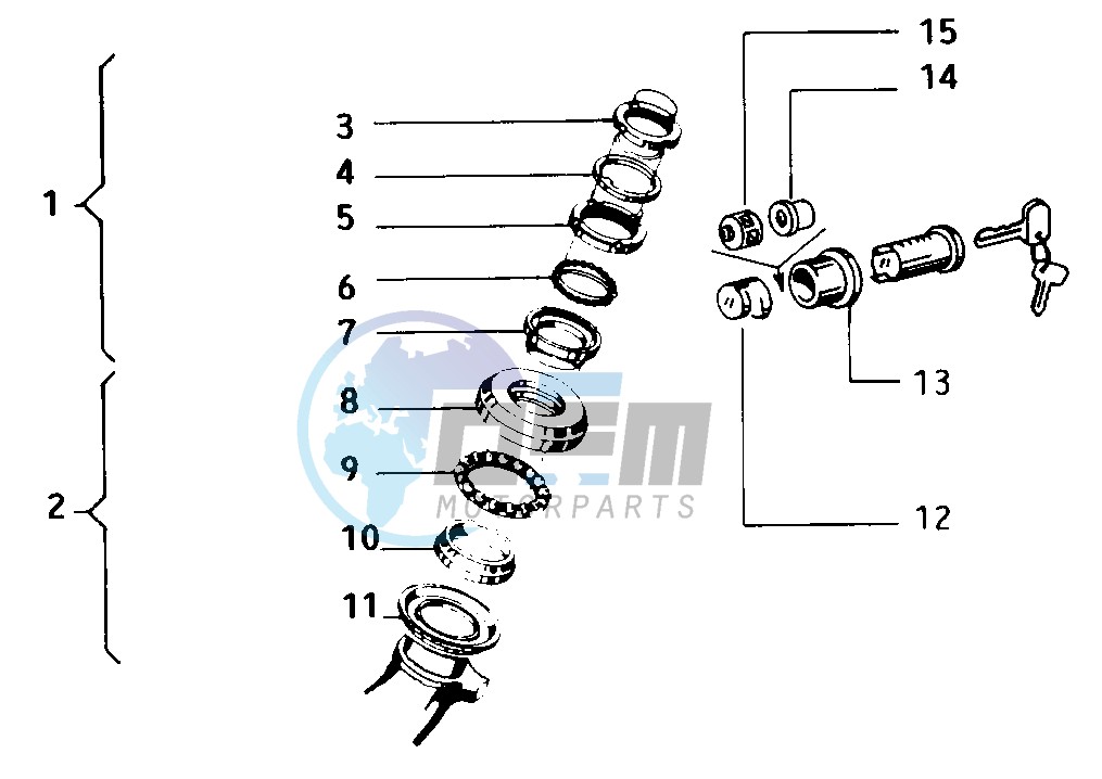 Steering bearing ball tracks