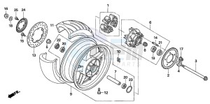 CB1300F CB1300SUPER FOUR drawing REAR WHEEL