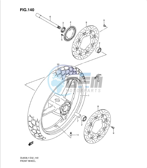 FRONT WHEEL (DL650AUEL1 E19)